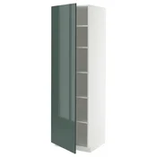 METOD Visoki element s policama, bela/Kallarp tamna sivozelena visokog sjaja, 60x60x200 cm