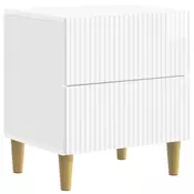 vidaXL vidaXL Nočna omarica Bela visok sijaj 43 x 34,5 x 48 cm Inženirski les, (5000210037)