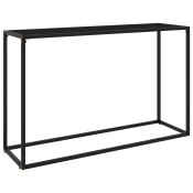 vidaXL Konzolna mizica črna 120x35x75 cm kaljeno steklo