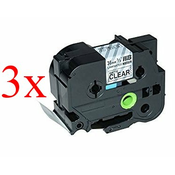 Komplet Brother TZe-M61/TZ-M61/PT/P-Touch 36mm kompatibilni trakovi (3) - črn izpis/mat prozoren trak