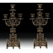 Casa Padrino luxury baroque bronze candle holder set A� 21 x H. 41 cm - Handmade baroque style bronze candlesticks - Baroque decorative accessories - Baroque interior - Noble & Magnificent