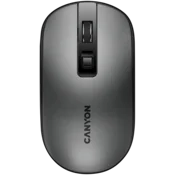 CANYON MW-18, 2.4GHz Wireless Rechargeable Mouse with Pixart sensor, 4keys, Silent switch for right/left keys,DPI: 800/1200/1600, Max. usage 50 hours for one time full charged, 300mAh Li-poly battery, Dark grey, cable length 0.6m, 116.4*63.3*32.3mm, 0.075