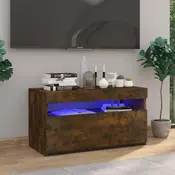 TV ormaric s LED svjetlima boja dimljenog hrasta 75x35x40 cm