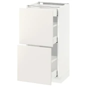 METOD / MAXIMERA Pod.ormaric i 2fronta/3fioke, bela/Veddinge bela, 40x37 cm