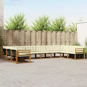 Set vanjskih sofa 10 kom. Prirodna i krem