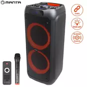 Manta SPK5310 PRO zvucnik, karaoke, ugradena baterija, Bluetooth, USB, MP3, FM, disko LED, TWS, 10000 W P.M.P.O.