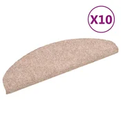 Vidaxl Preproge za stopnice, samolepilne, 10 kosov, 65 x 21 x 4 cm, svetlo rjave, polkrožne, velike