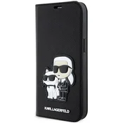 Karl Lagerfeld KLBKP14LSANKCPK etui za iPhone 14 Pro 6.1 črn/črn Saffiano Karl & Choupette