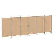 Vidaxl 6-Panelski Pregradni Stojalo Bež 520 x 180 cm Blago