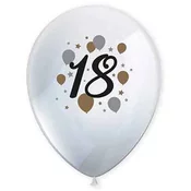 Komplet 6 lateks balonov z vzorcem 18 let