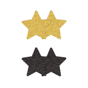 NS Novelties Pretty Pasties Glitter Stars Black Gold 2 Pairs