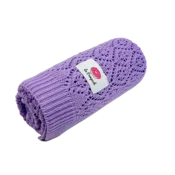 Pletena odeja Openwork bambusov bombaž Vijolična 100x80