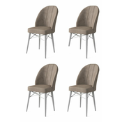 HANAH HOME Set 4 stolice Ritim Cappuccino White