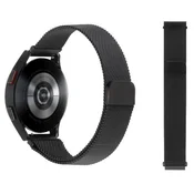 Kovinski magnetni pašček 22mm, črn, za pametno uro