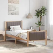 Okvir kreveta Smeda i taupe 75 x 190 cm Masivna borovina