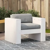 shumee vidaXL Vrtni fotelj bel 79x60x62 cm masiven borov les