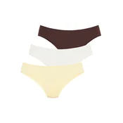 LASCANA Spodnje hlačke rjava / pastelno rumena / bela