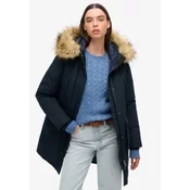 Superdry za ženske. W5011786A Parka iz umetnega krzna Everest navy (S), Reciklirani polister, Trajnostni, Mornarica