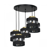 Luster na sajli HAVARD 5xE27/60W/230V crna/mesing okrugao