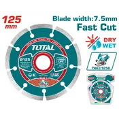 Total Dijamanska rezna ploca TAC111254, Ventilirajuca, Suvo-mokro, 125mm