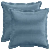 vidaXL Prevleka za blazino 2 kos HOUTEN Modra 35 x 35 cm korduroy