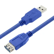LINQ LinQ, USB kabel 3.0 moški do USB 3.0 ženski, 3 m podaljšek, Modra, (5000191865)