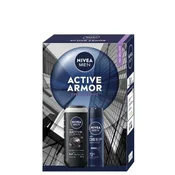 Nivea Muški kozmeticki set Active armor, Dezodorans 150ml + gel za tuširanje 250ml