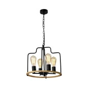 Luster na lancu DATUS 4xE27/40W/230V crna/braon