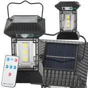 Potovalna aku. 2400mAh solarna LED luč za kampiranje s senzorjem USB daljinec