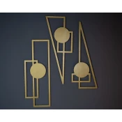 Wallity Zidna dekoracija Trident - APT426, 34 x 85 cm, Gold