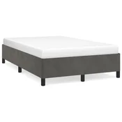 shumee vidaXL Posteljni okvir brez vzmetnice temno siv 120x190 cm žamet