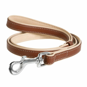 WAUDOG Flat mehak povodec rjav z bež bazo 122cm širina: 13 mm