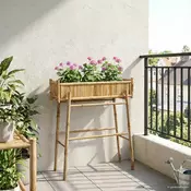 Vrtni saksija s držacem Prirodna 100 x 38 x 114 cm Bambus