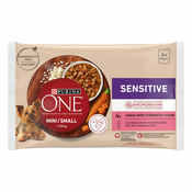 Purina ONE MINI Sensitive/Delicate mokra pasja hrana z lososom 4 x 85 g