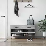 Vidaxl vidaXL Klop s prostorom za čevlje, siv hrast sonoma, 102x35x55 cm