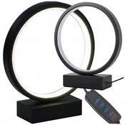 LED okrogla namizna svetilka 3 barve svetlobe USB 23cm črna