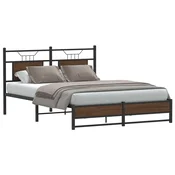 vidaXL vidaXL Posteljni okvir brez vzmetnice hrast 140x200 cm inženirski les, (21829670)