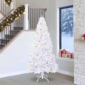 Vidaxl Umestno božično drevo med 300 LED Bela 240 cm PVC in jeklo