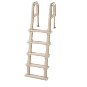 VEVOR Lestev za bazen 5-stopenjski dvojni ročaji 81x605x179 cm barva taupe