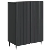 Vidaxl Strani šal Črna 66 x 34,5 x 92 cm Inženirski les