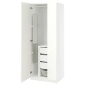 PAX/FORSAND Garderobni sestav, bela/bela, 75x60x201 cm