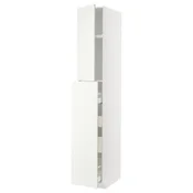 METOD / MAXIMERA Vis.elem. s izvlac.funkc. 1vr/4fiok, bela/Vallstena bela, 40x60x240 cm