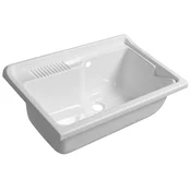 Stensko viseče pomivalno korito 80x50 cm, plastika, belo - Bela - 80x25x50 cm - Aqualine - 24 - Polipropilen - 800 - 250 - 500 - 14