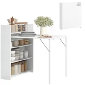 HOMCOM HOMCOM Jedilna miza MDF, jeklo 91D x 78,5Š x 93V cm bela, (5000242577)