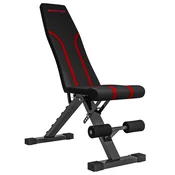 Homestar Vadbeni klop 6 položajev naslona za hrbet 4 položaji sedeža 82x35x425-107 cm črna