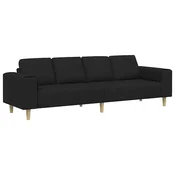Vidaxl Dnevna soba kavč Črna 250 x 77 x 76 cm Poliester