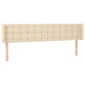 Vidaxl Vzglavje z ušesi krem 163x16x78/88 cm blago