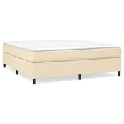 Vidaxl Posteljni okvir z vzmetmi krem 180x200 cm blago
