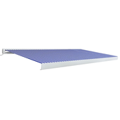 Motorizirana kasetna tenda 500x300 cm modra in bela
