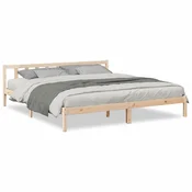 shumee vidaXL Raztegljiva postelja brez vzmetnice, 180x220 cm, masivni borov les